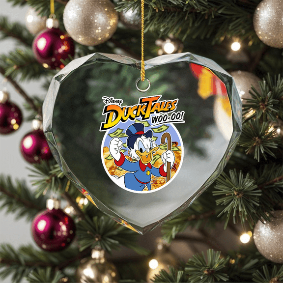 Ducktales Classic Uncle Scrooge Woo-oo Ornament, Hanging Decor, Crystal Glass Ornament
