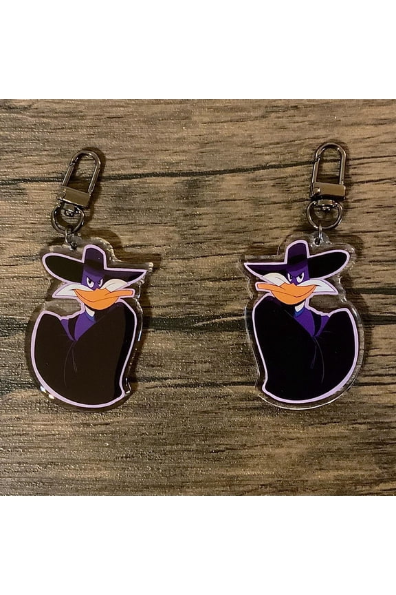 Ducktales Darkwing Duck Epoxy Charm | Animation Cartoon Keychain Retro (1 keychain)