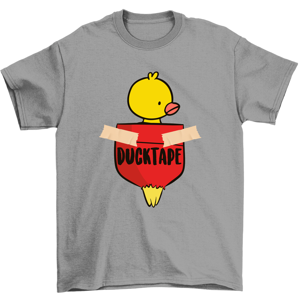 Jax of Hearts Ducktape Cute Duck Duct Tape T-Shirt Men Women Unisex, Adult Unisex, Size: XL, Gray