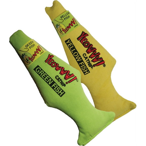 Ducky World Yeowww! Fish Catnip Toy Green Color 7 Inch