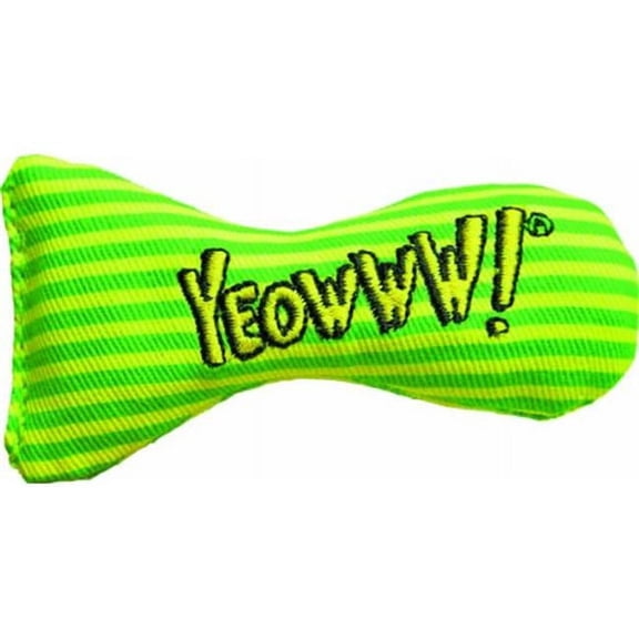 Duckyworld Stinkies Stripes Sardine Organically Stuffed Catnip Toy, Green