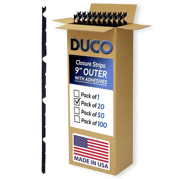 Duco R Panel Foam Closure Strips 3ft Long, 12" Rib Spacing - 10 Pack of USA-Made Black Outer Foam Closure Strips for Metal Roofing Panels - Blocks Gaps, Moisture, Noise, & Dust (No Adhesive)