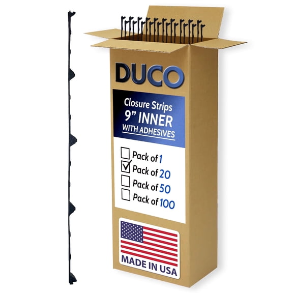 Duco R Panel Foam Closure Strips 3ft Long, 12" Rib Spacing - 12 Pack of USA-Made Black Inner Foam Closure Strips for Metal Roofing Panels - Blocks Gaps, Moisture, Noise, & Dust (With Adhesive)