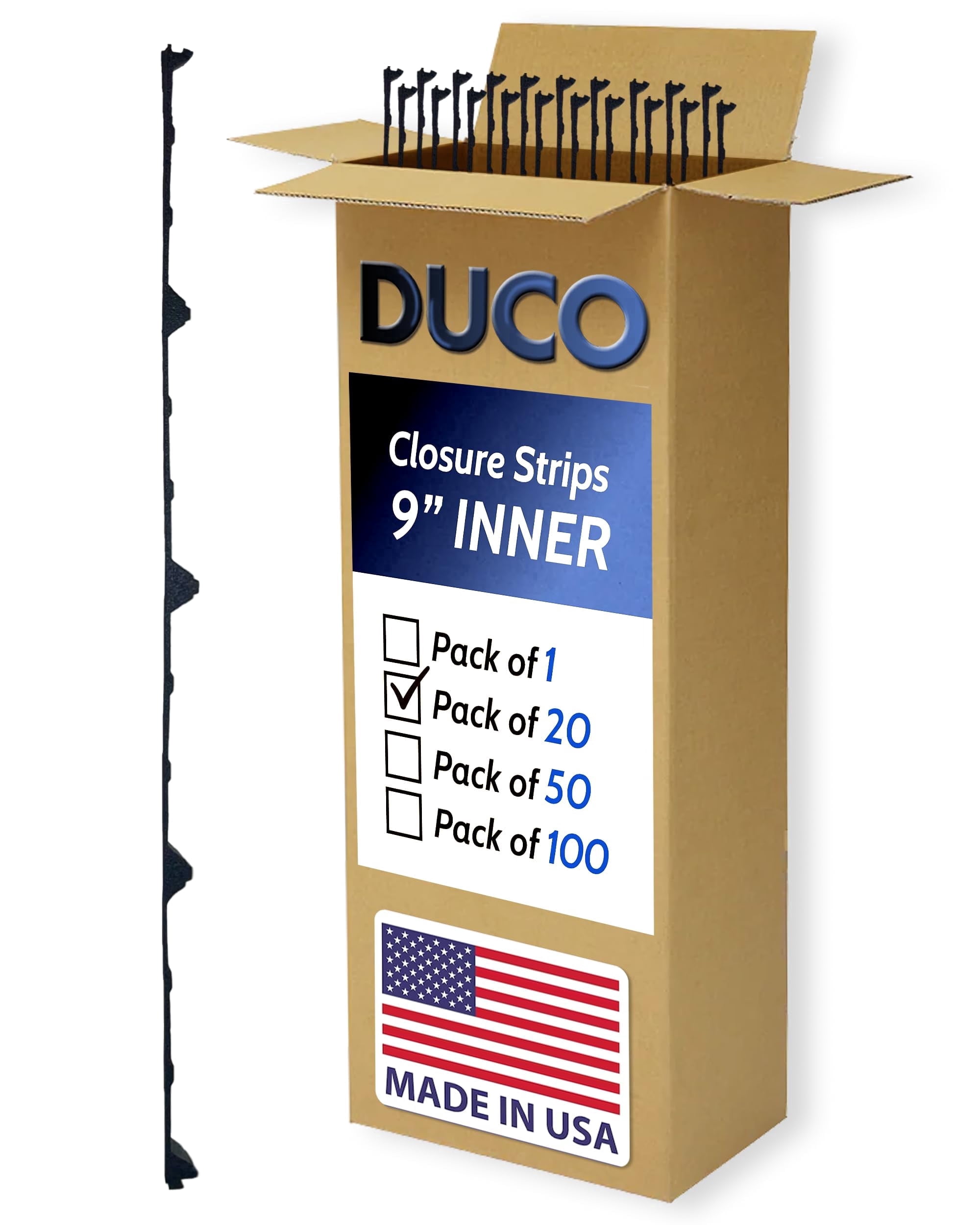 Inbd Closure Rib Duco USA-Made Classic Rib Foam Closure Strips 3ft Long, 9
