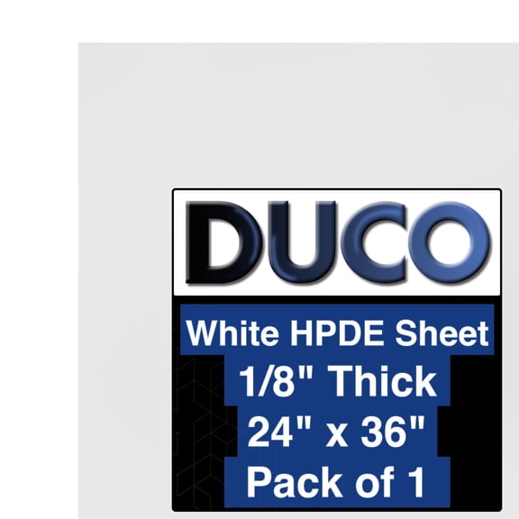 Duco USA-Made HDPE Sheet 1/8 Inch Thick 24" x 36" - 1 Pack of White HDPE Plastic Cutting Board Plastic Sheet for Kitchen, Signs, Crafts, Shelf Board, and Dishwasher Friendly