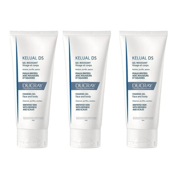 Ducray Kelual DS Foaming Cleansing Gel 200 ml -3 Pack