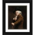 thumbnail image 1 of Ducreux, Joseph 15x18 Black Ornate Wood Framed with Double Matting Museum Art Print Titled - Portrait of the Artist as a Mocker, 1 of 4