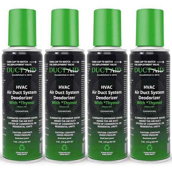 Duct Aid HVAC Air Deodorizer, Mold Treatment Fogger, Odor Remover Pack of 4