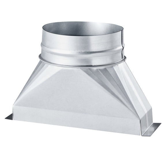 Duct Boot 3.25 x 10 x 6 Inch Galvanized Round Transition Floor Register for HVAC Ventilation Easy Installation Silver