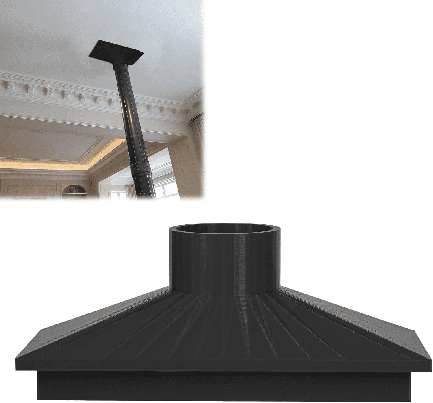 Duct Cleaner Attachment for Shop Vac, for HVAC Cleaning Tool Fits Air Vent Supply Nozzle with Strong Seal (Black)