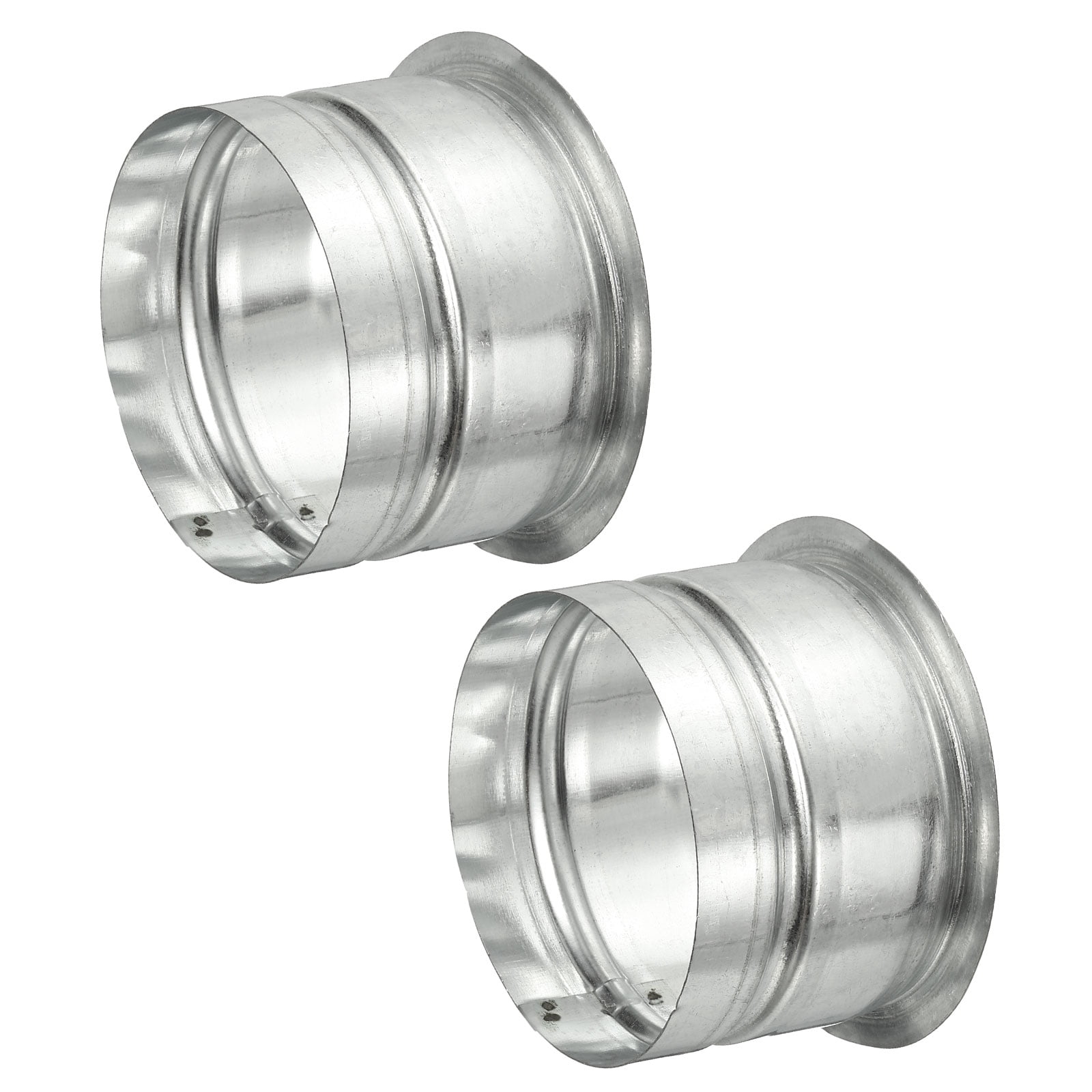 Duct Connector Flange, 2 Pcs Round Galvanized Steel Air Ducting Mounting Plate, Great for Heating Cooling Ventilation HVAC Exhaust Fan System(4 Inch, Silver Tone)