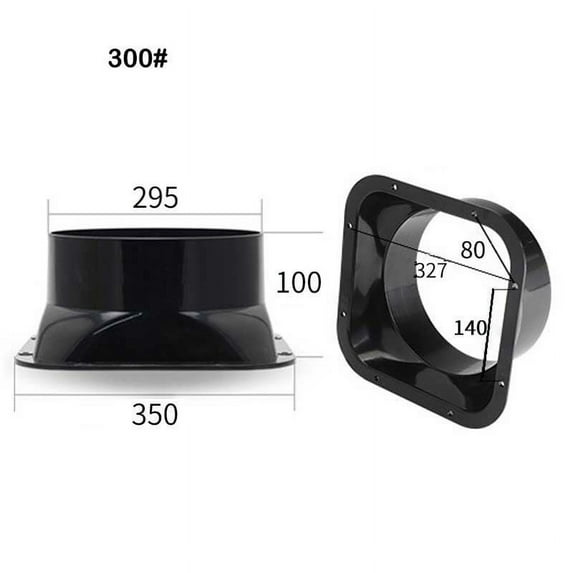Duct Connector Square Flange Abs Plastic for 100-300mm Dia Hose Check Valve