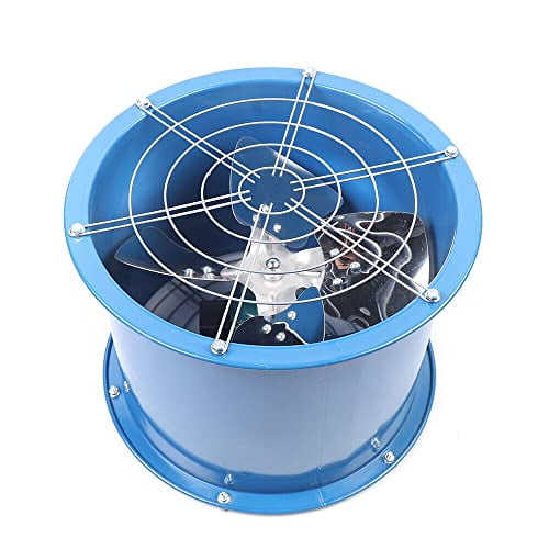 Duct Fan 16in Axial Fan Cylinder Pipe Exhaust Fan For Warehouse Spray Booth Paint Fumes Blue (16in 550W)
