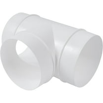 Repa Market 4" Inch Plastic White 3 Way T Joint - Duct Splitter, Round Duct Hose Connector