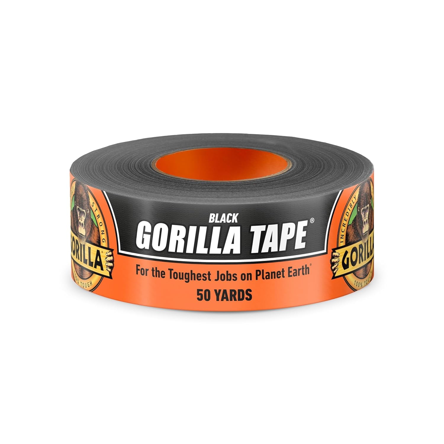 Duct Tape, Black Tape, 1.88" x 50 yd (Pack of 1) - Heavy Duty and Weather Resistant for Indoor or Outdoor