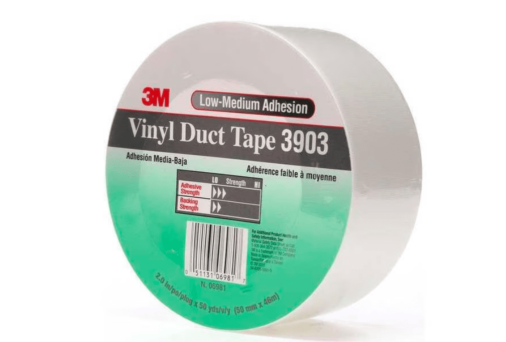 Duct Tape, 2 x 50 yd, 6.5 mil, White, Vinyl