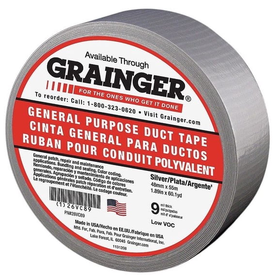 Manufacturer Varies Duct Tape, Gray, 60-1/8 yd L, 1-7/8 in W 26VC89