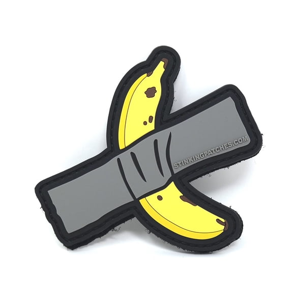 Duct Tape Banana Art PVC Rubber Tactical Patch | Funny Hook and Loop Patch
