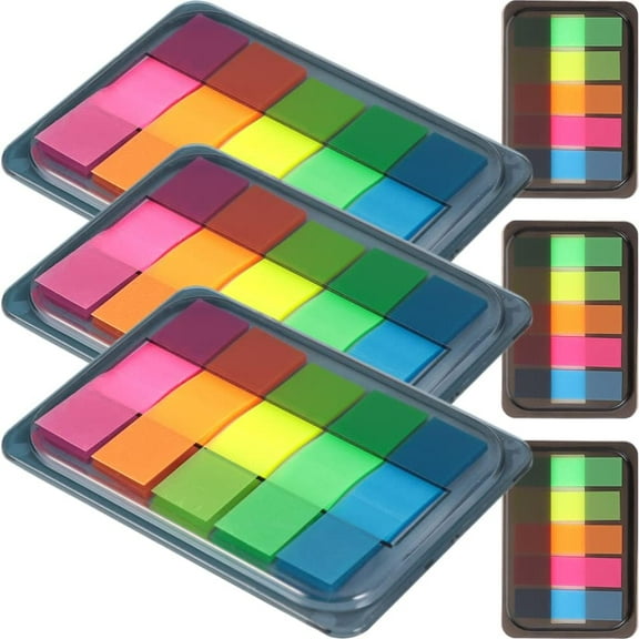Duct Tape Clear Fluorescent Tape Page Markers Sticky Tabs,Colored Flag Tabs Colored Tape Flag Neon Page Marker for Bookmarks 6 Sets Transparent Highlighter Tape Clear Duct Tape