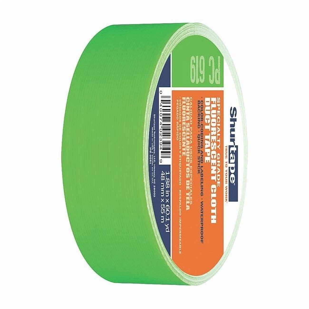 Shurtape PC-619 Fluorescent Duct Tape: 2 in x 60 yds. (Fluorescent Green)