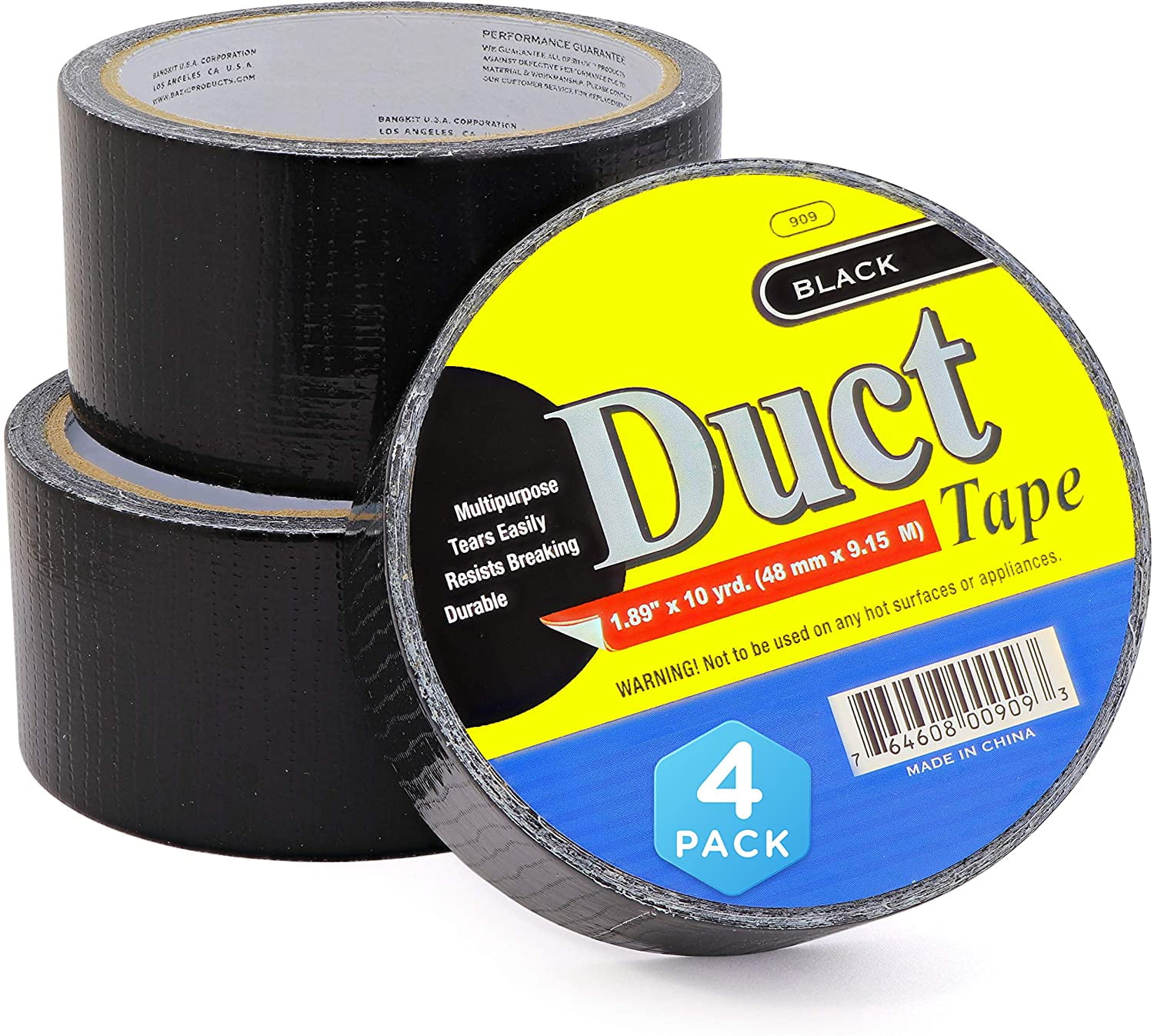 Duct Tape Heavy Duty Black Color Roll| Waterproof, Durable, Multipurpose Utility Strip for Repair and Home Use by Emraw 0028
