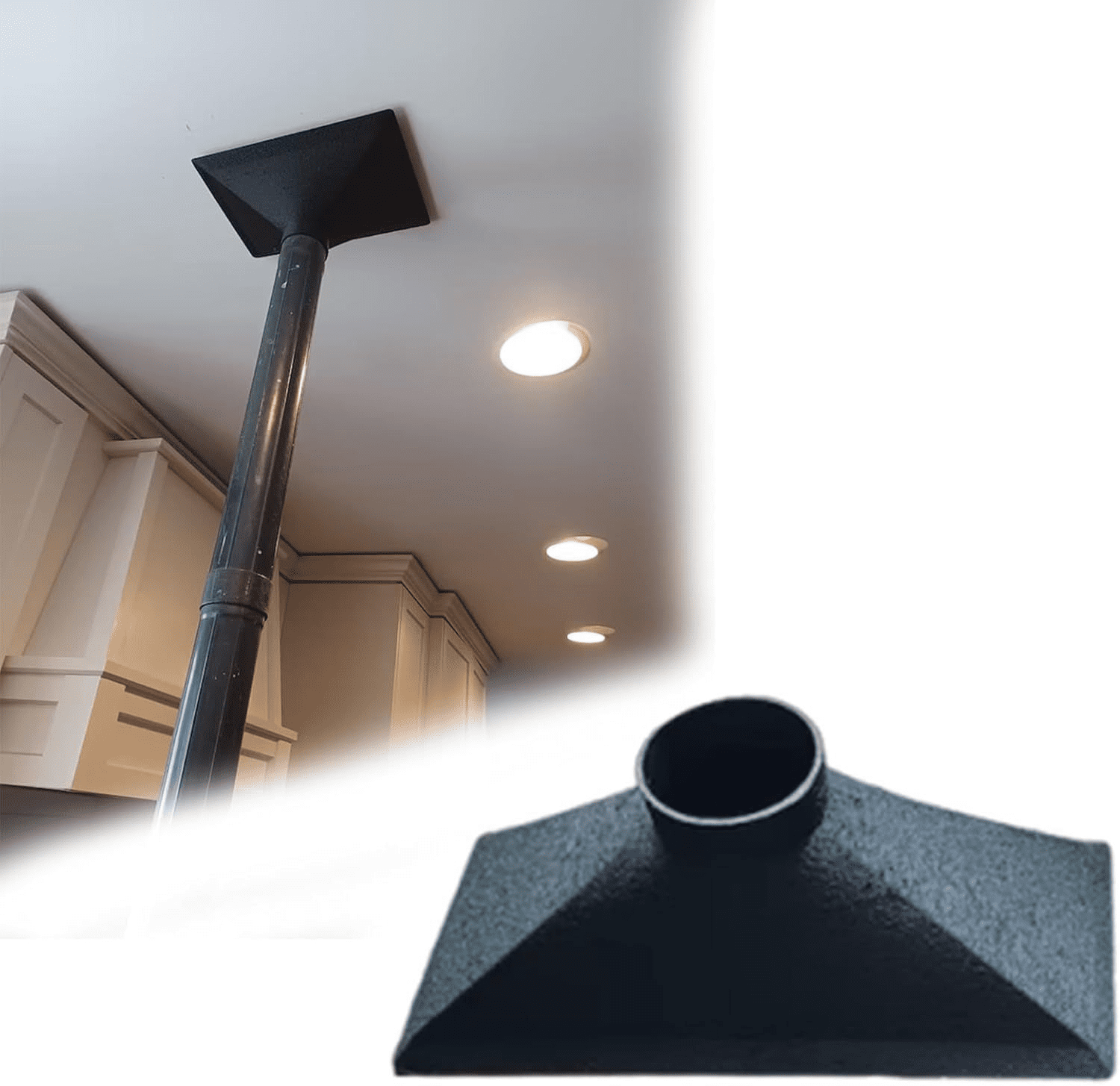 Duct Vacuum Attachment for Shop Vac, HVAC Cleaning Tool Fit Air Vent Duct Cleaner Supply Nozzle(3 inches * 9 inches) (Black)
