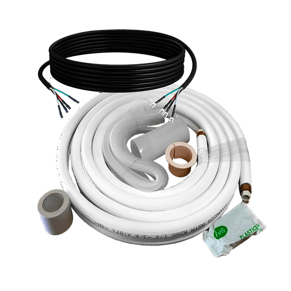 Ductless Air Conditioner Mini Split Cooper Line Connection Accessory Kit, 1/4''-1/2''-50 ft