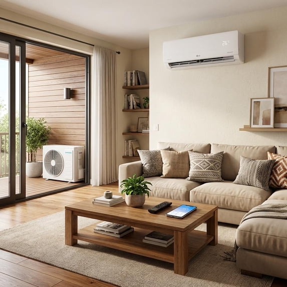 Ductless Mini Split Air Conditioner & Heat Pump, 9000 BTU, 20 SEER2, WiFi Remote Control, Complete Installation Kit, 208-230V, Cools 450 Sq.Ft