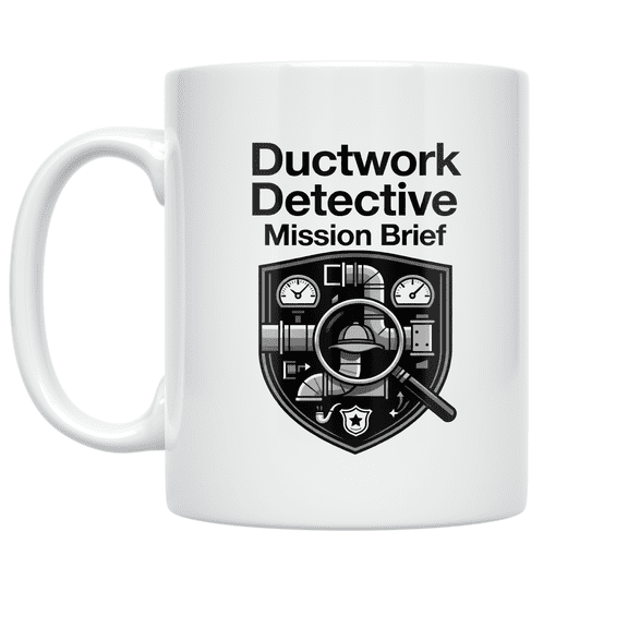 Ductwork Detective Mission Brief - HVAC Apprentice - 11 oz Ceramic Coffee Mug