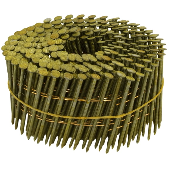 Duda Energy 9000 2-1/4" 15 Carbon Steel Full Round Head Metal Ring Shank Siding Pallet-Making Coil Nails