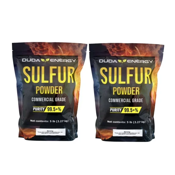 Duda Energy Commercial Grade Sulfur Powder, 99.5+% Purity, 10 lb, 2 Pack