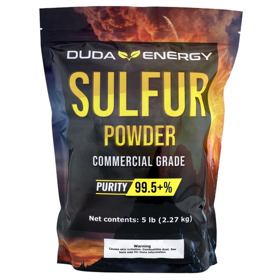 Duda Energy Commercial Grade Sulfur Powder, 99.5+% Purity, 5 lb, 5 Pack