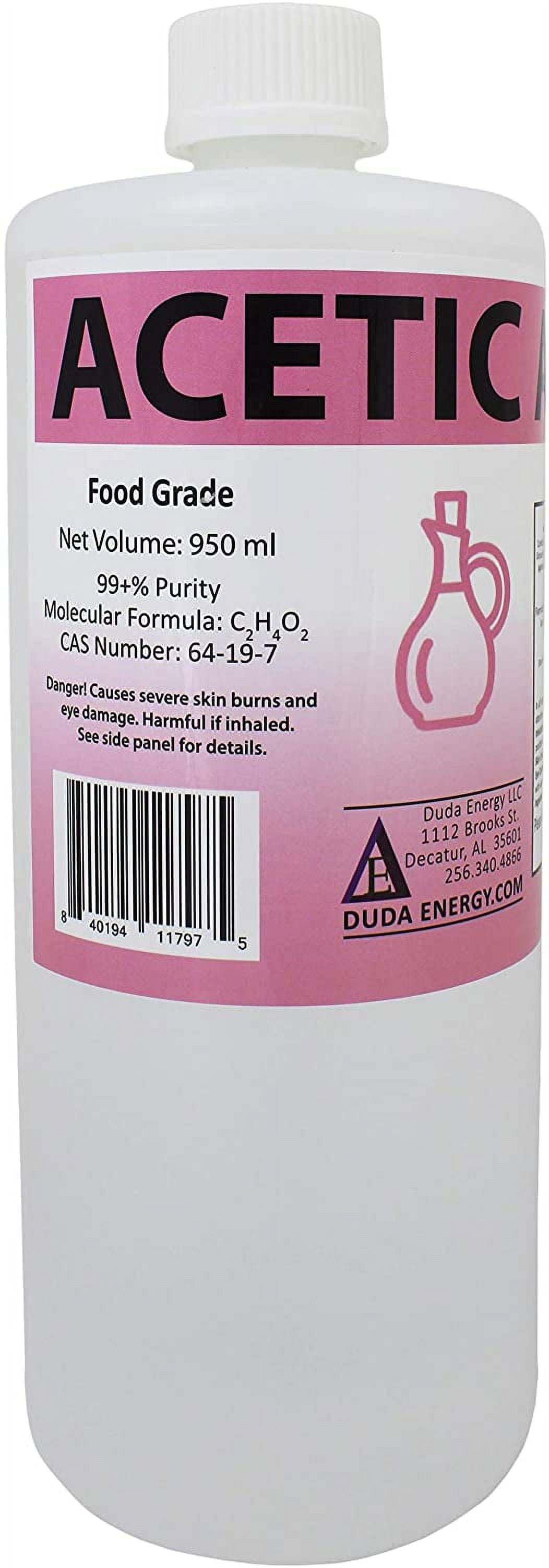 Duda Energy Food Grade Glacial Acetic Acid, 99.85+% Purity, 950ml, 2 ...