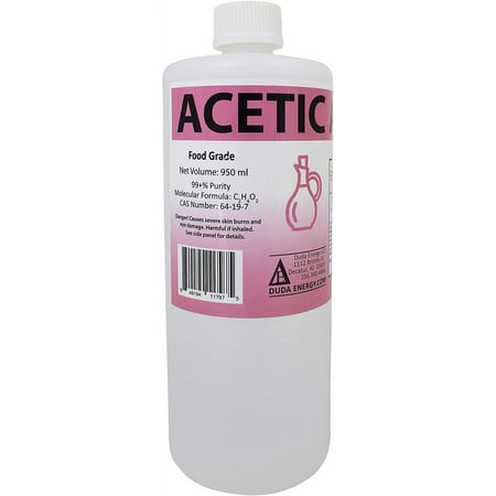 Duda Energy Food Grade Glacial Acetic Acid, 99.85+% Purity, 950ml