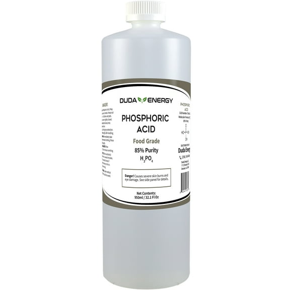 Duda Energy Food Grade Phosphoric Acid, 85% Concentration Rust Remover Etch Metal, 950 ML, 2 Pack