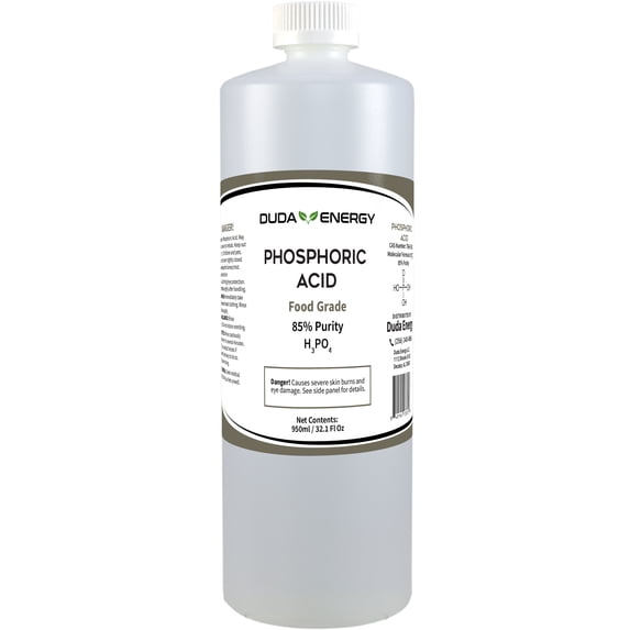 Duda Energy Food Grade Phosphoric Acid, 85% Concentration Rust Remover Etch Metal, 950 ML, 2 Pack