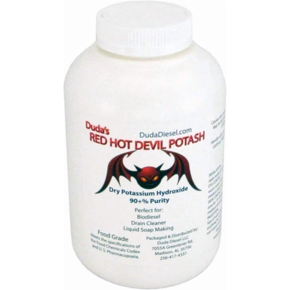 Duda Energy Food Grade Potassium Hydroxide Flakes,90+% Purity, 2 LB