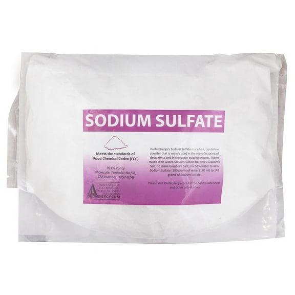 Duda Energy Food Grade Sodium Sulfate, 99+% Purity Natural Crystalline Sodium Sulfate, 10 lb bag