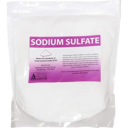 Duda Energy Food Grade Sodium Sulfate, 99+% Purity Natural Crystalline Sodium Sulfate, 20 lb bag