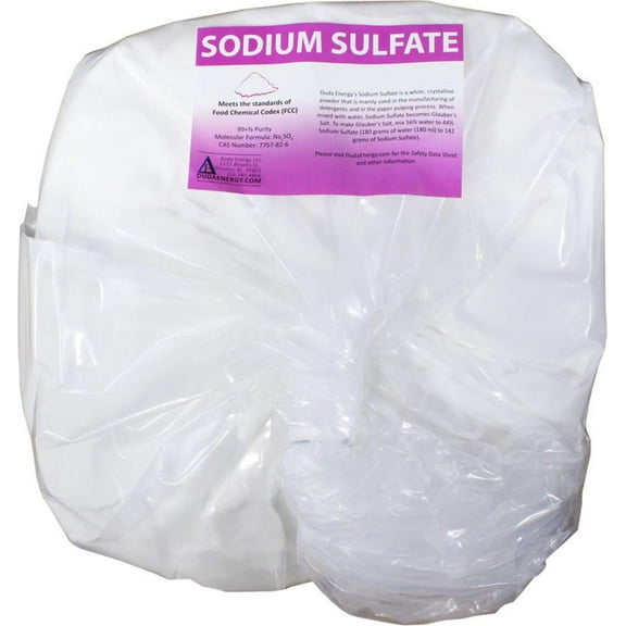 Duda Energy Food Grade Sodium Sulfate, 99+% Purity Natural Crystalline Sodium Sulfate, 40 lb bag