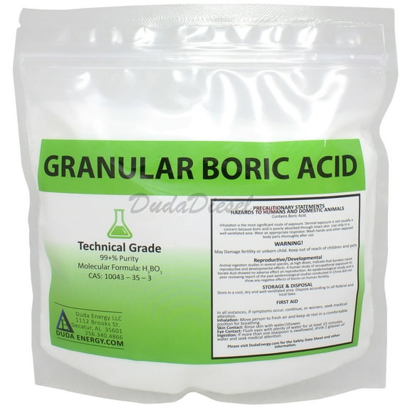 Duda Energy Industrial Grade Boric Acid Powder 99.9+% Purity Light Dusty Powder, 1lb, 1 Pack
