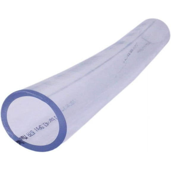 Duda Energy LPpvc t 1' x ID Low Pressure Clear Flexible PVC Tubing Heavy Duty UV Chemical Resistant Vinyl Hose Water Oil ID x 1 Ft Clear