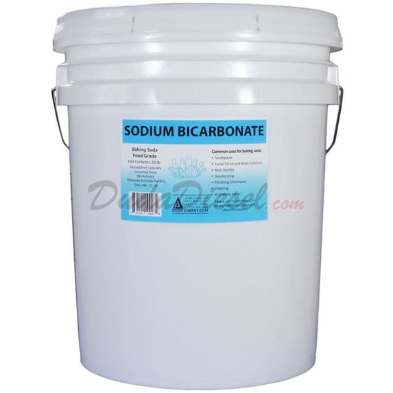 Duda Energy Organic Sodium Bicarbonate Powder, 99+% Pure Baking Soda, 50 lb Pail, 1 Pack