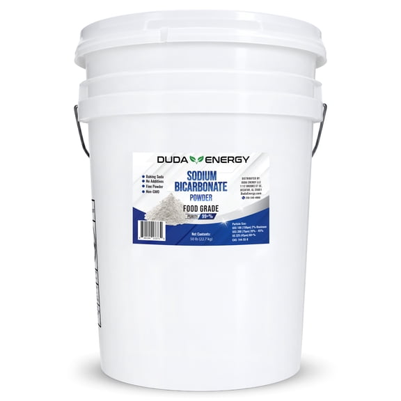 Duda Energy Organic Sodium Bicarbonate Powder, 99+% Pure Baking Soda, 50 lb Pail, 1 Pack