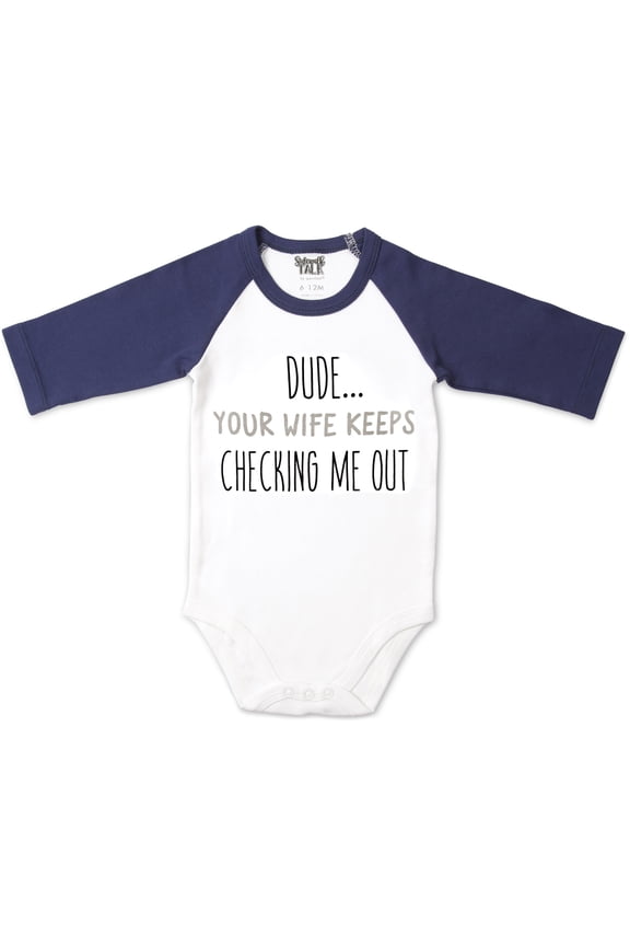 Company - Dude - 6-12 Months 3/4 Length Navy Sleeve Onesie