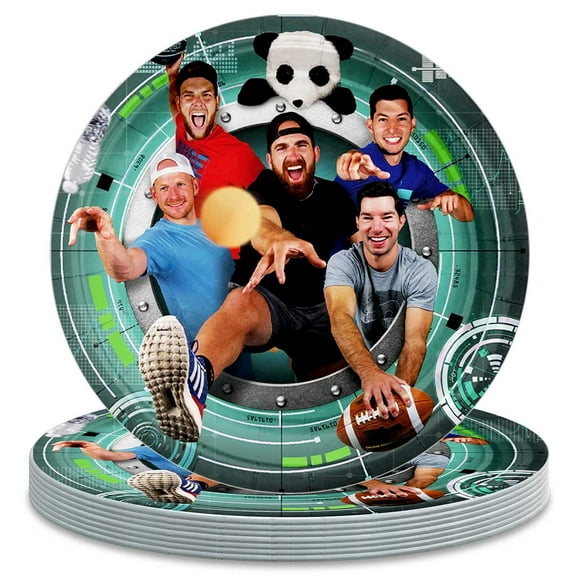 Dude Perfect Paper Plates Birthday Decorations Party Supplies Tableware Disposable Dinnerware