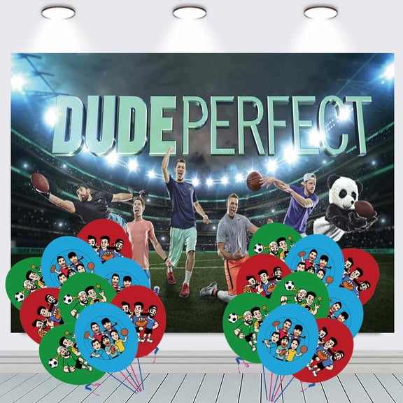 Dude Perfect Party Decorations Backdrop Banner Balloons Taspestry Wall Decor Background Poster Decor Supplies
