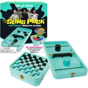 Dude Perfect Sling Puck Board Set, Foldable Tray with Checkers and Spinning Wheel