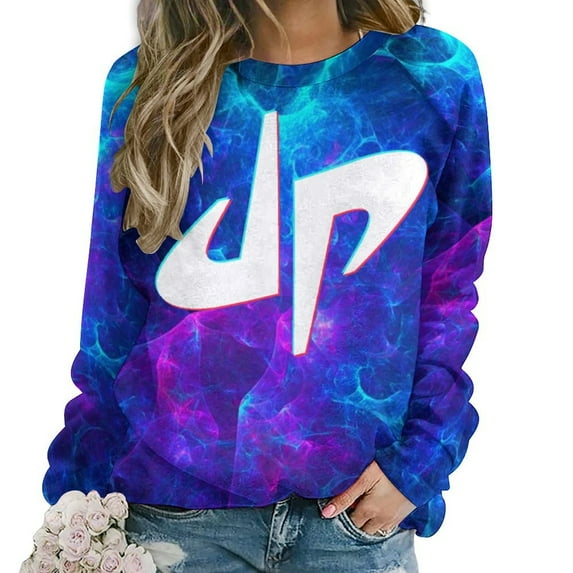 Dude Perfect Sweatshirt for Women, Raglan Round Neck Sweater, Long Sleeve Pullover Sweater, M-5XL