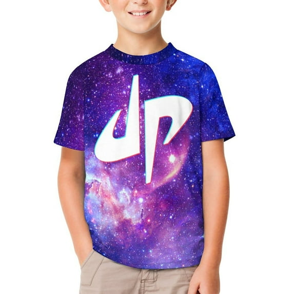 Dude Perfect T-Shirt for Boys And Girls, Funny Short Sleeve Shirts for Kids, 3D Print Novelty Graphic Tee Shirt, Comfortable Breathable Fabric